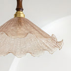 Gyran Petal Glass and Brass Pendant Lamp
