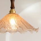 Gyran Petal Glass and Brass Pendant Lamp