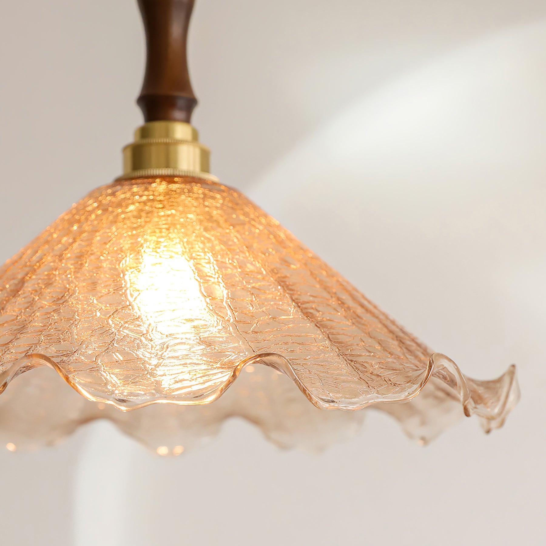 Gyran Petal Glass and Brass Pendant Lamp