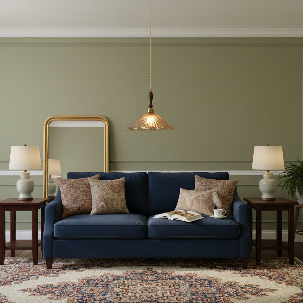 Gyran Petal Glass and Brass Pendant Lamp