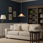 Gyran Petal Glass and Brass Pendant Lamp