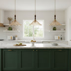 Gyran Petal Glass and Brass Pendant Lamp