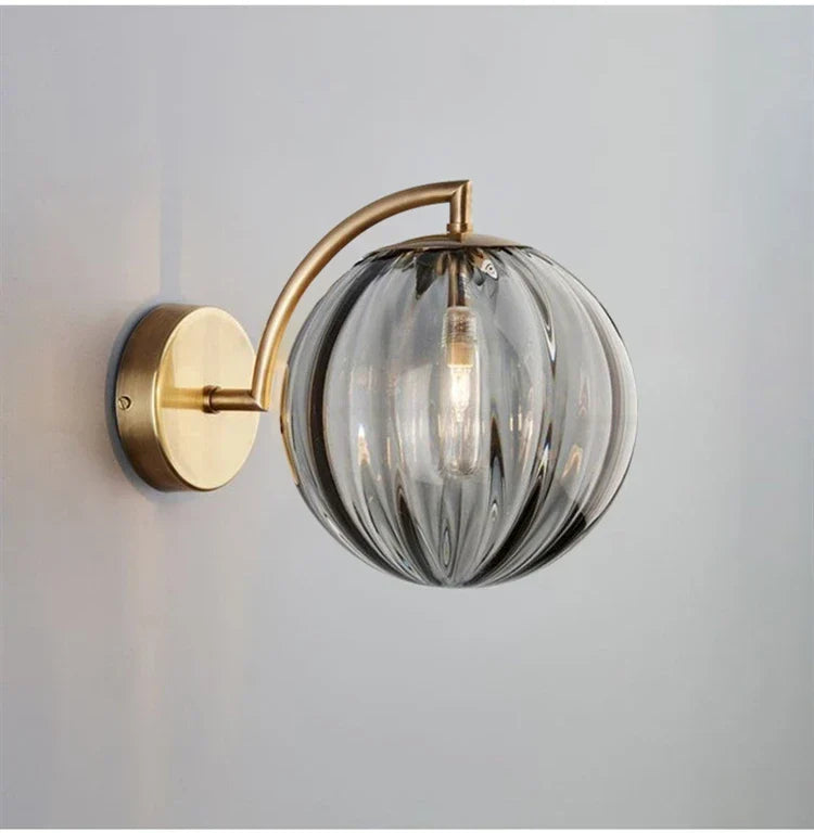 Bela Wall Lamp | Brass & Tinted Glass Design, Soft Ambient Glow