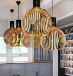 Bela Pendant Light | Handcrafted Natural Wood, Adjustable Height