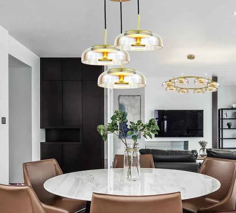 Bela Flushmount Ceiling Lamp | Glass LED, Smoke Grey or Amber