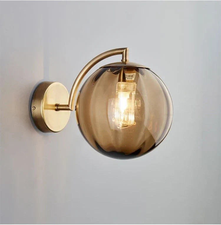 Bela Wall Lamp | Brass & Tinted Glass Design, Soft Ambient Glow