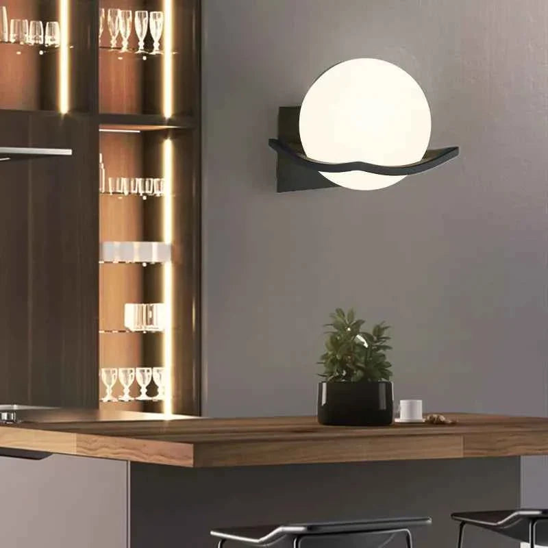 Mira Wall Light | Modern Opal Glass Globe Sconce
