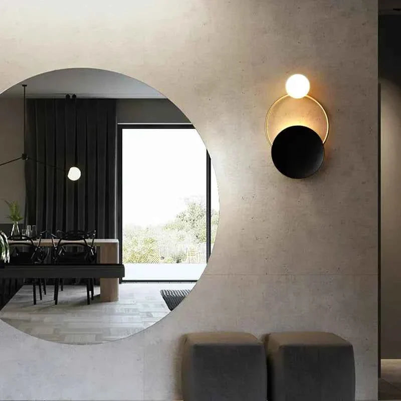 Bela Wall Lamp | Modern Round Metal & Glass Design