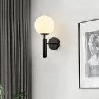 Nordic Brass Glass Globe Wall Sconce LED 1-Light