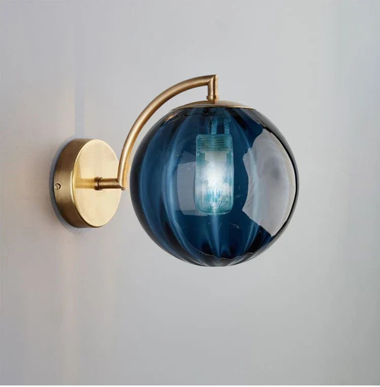 Bela Wall Lamp | Brass & Tinted Glass Design, Soft Ambient Glow