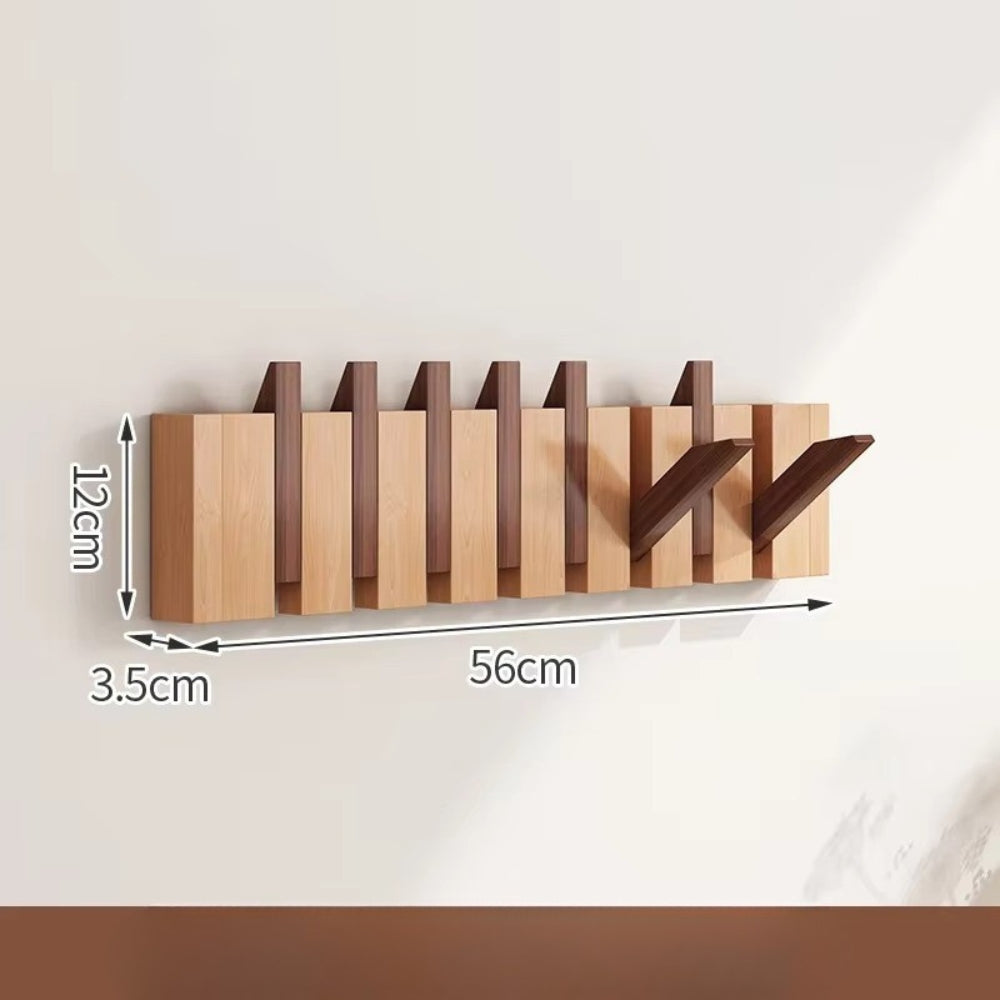 HakenKlang: foldable wall shelf made of wood in piano design – space-saving, decorative & practical for hallway & bedroom