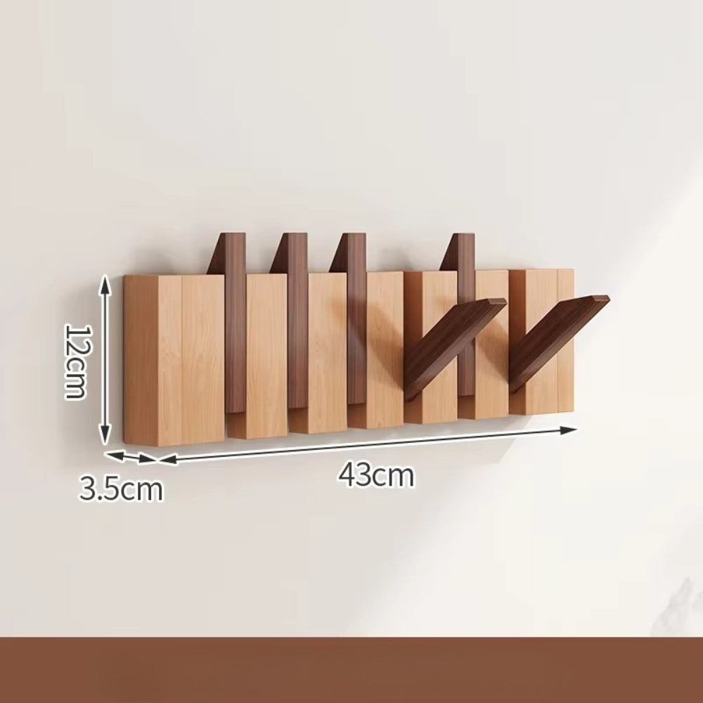 HakenKlang: foldable wall shelf made of wood in piano design – space-saving, decorative & practical for hallway & bedroom