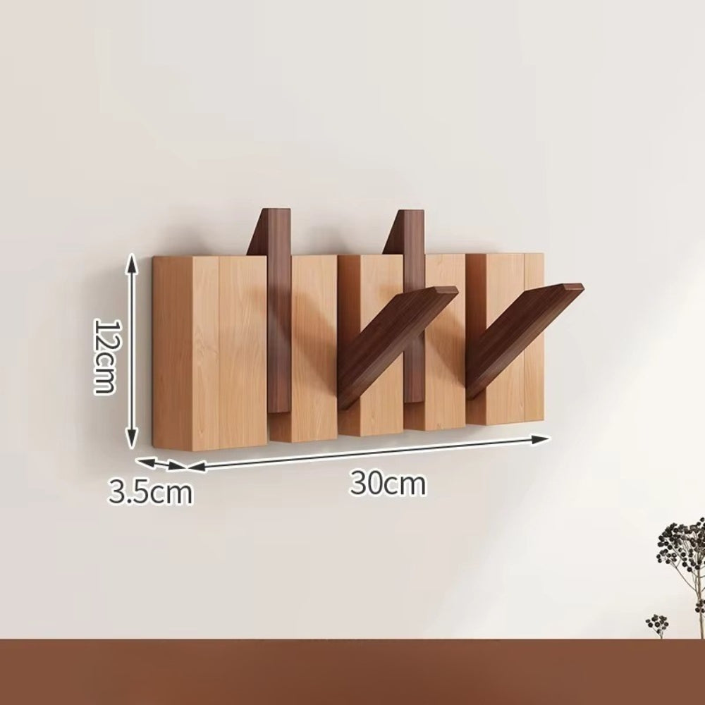 HakenKlang: foldable wall shelf made of wood in piano design – space-saving, decorative & practical for hallway & bedroom