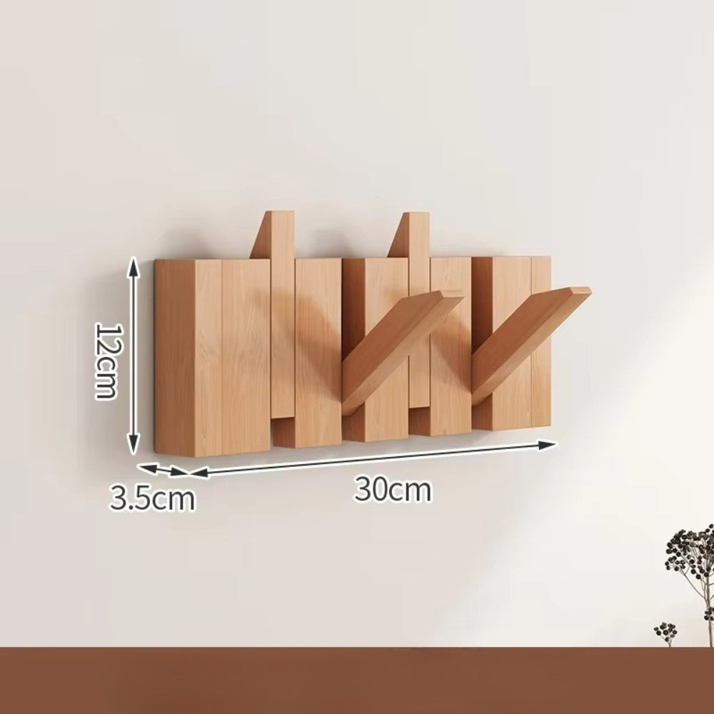 HakenKlang: foldable wall shelf made of wood in piano design – space-saving, decorative & practical for hallway & bedroom