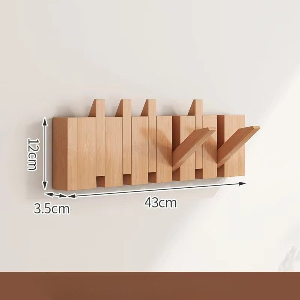 HakenKlang: foldable wall shelf made of wood in piano design – space-saving, decorative & practical for hallway & bedroom