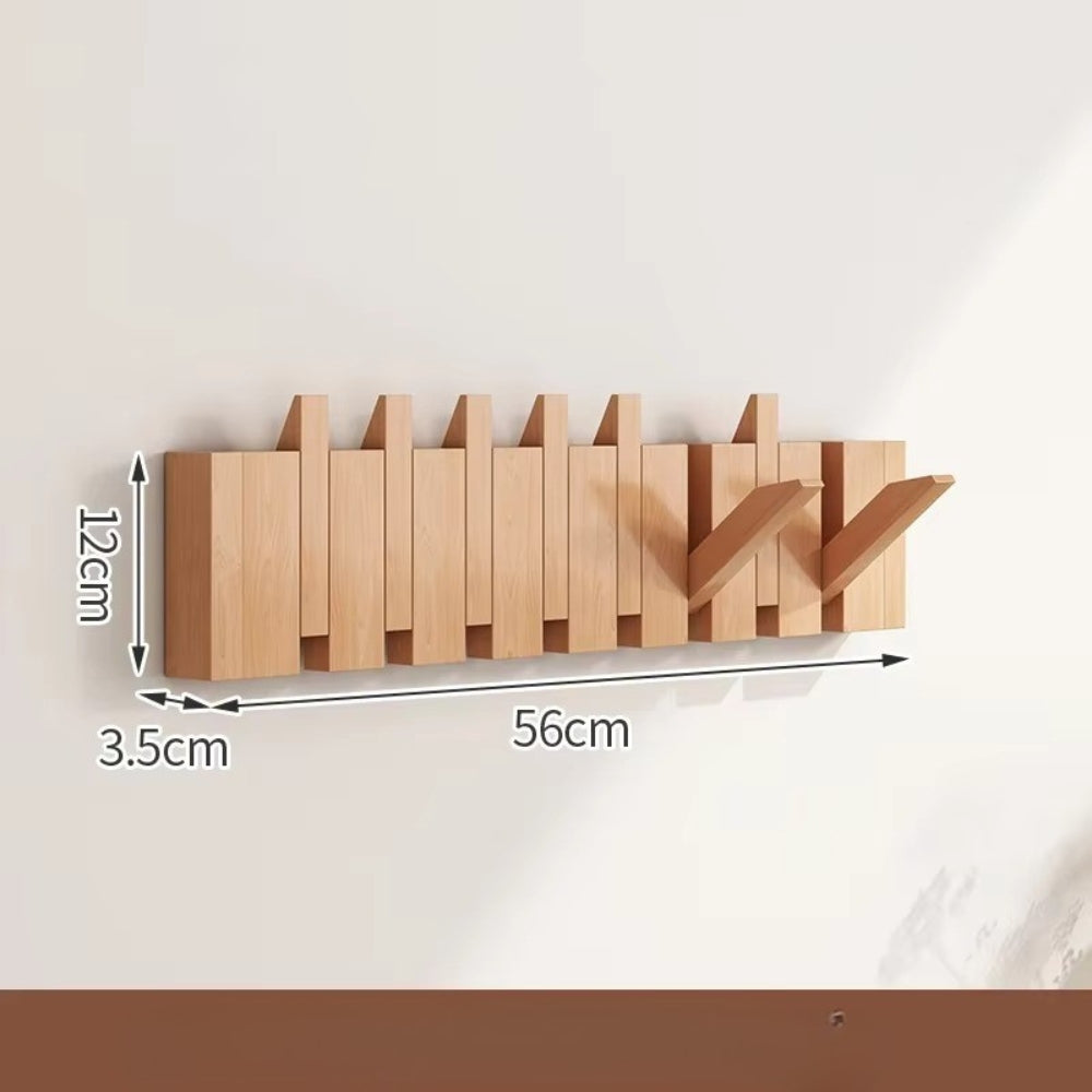 HakenKlang: foldable wall shelf made of wood in piano design – space-saving, decorative & practical for hallway & bedroom