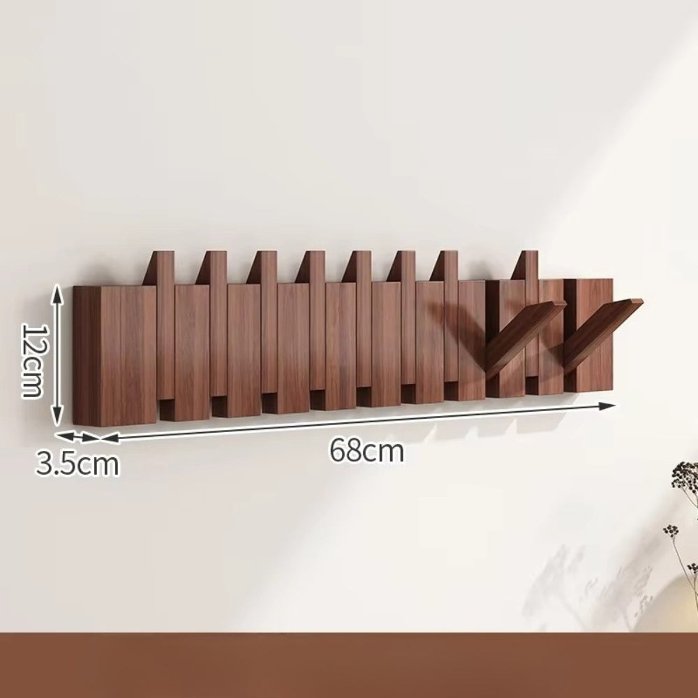 HakenKlang: foldable wall shelf made of wood in piano design – space-saving, decorative & practical for hallway & bedroom