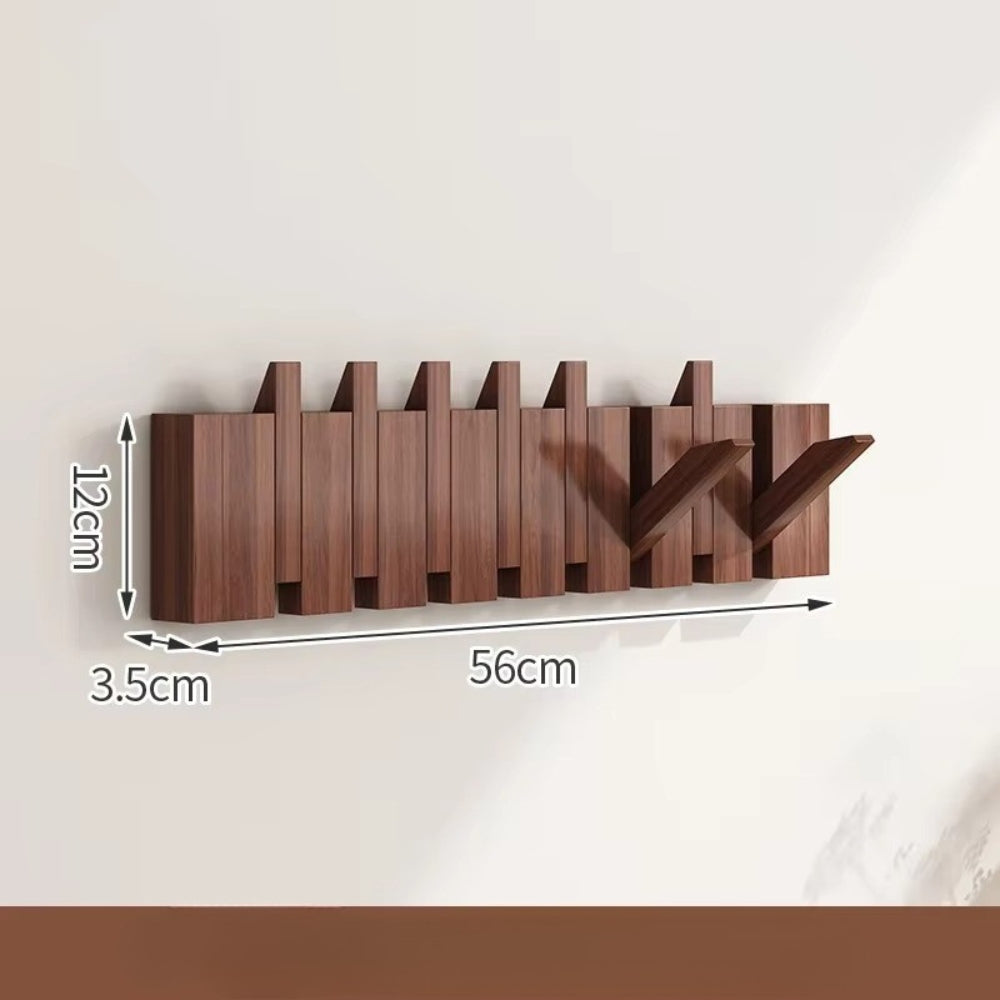HakenKlang: foldable wall shelf made of wood in piano design – space-saving, decorative & practical for hallway & bedroom