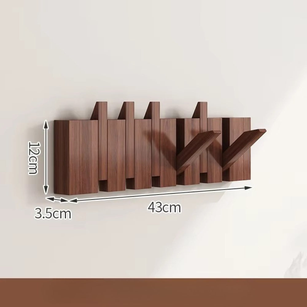 HakenKlang: foldable wall shelf made of wood in piano design – space-saving, decorative & practical for hallway & bedroom