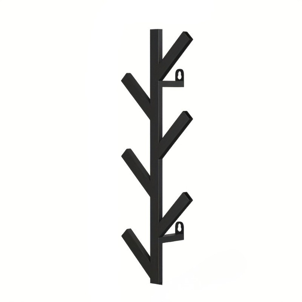 HakenKunst: Wall-Mounted Clothes Rack – Elegant Metal Frame with Gold-Colored Pipes, Space-Saving & Decorative for Bedroom & Office