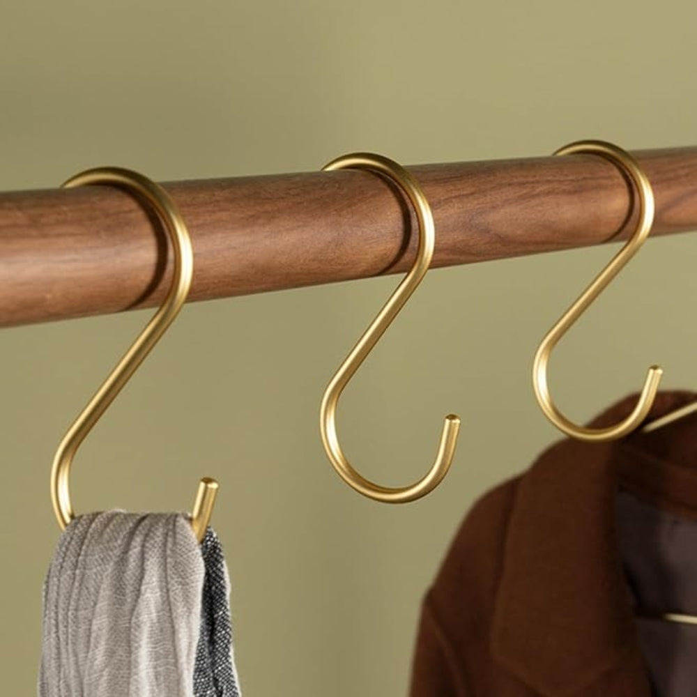 HakenStern: Hook in S-Design – sturdy, space-saving & versatile for clothes, bags & kitchen (set of 3)