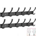 HakenStil: Wall-Mounted Clothes Rack – Modern Aluminum Design, Sturdy & Space-Saving with 6 Hooks for Clothing & Accessories