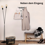 HakenStil: Wall-Mounted Clothes Rack – Modern Aluminum Design, Sturdy & Space-Saving with 6 Hooks for Clothing & Accessories