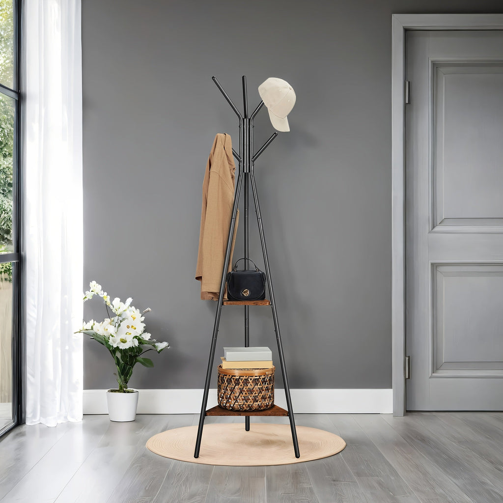 HakenTurm: Clothes Rack Metal – multifunctional coat & hat stand with shelves, sturdy & decorative for hallway & guest room
