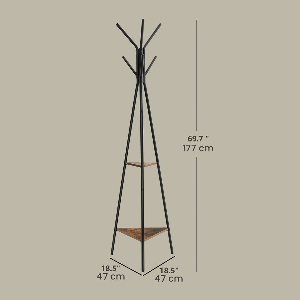 HakenTurm: Clothes Rack Metal – multifunctional coat & hat stand with shelves, sturdy & decorative for hallway & guest room