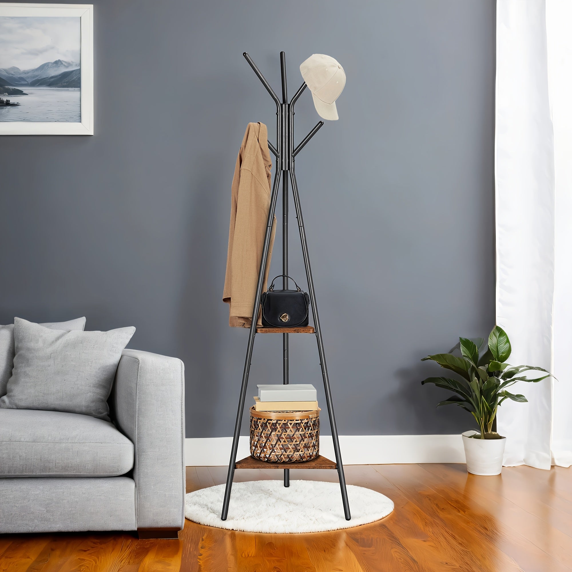 HakenTurm: Clothes Rack Metal – multifunctional coat & hat stand with shelves, sturdy & decorative for hallway & guest room
