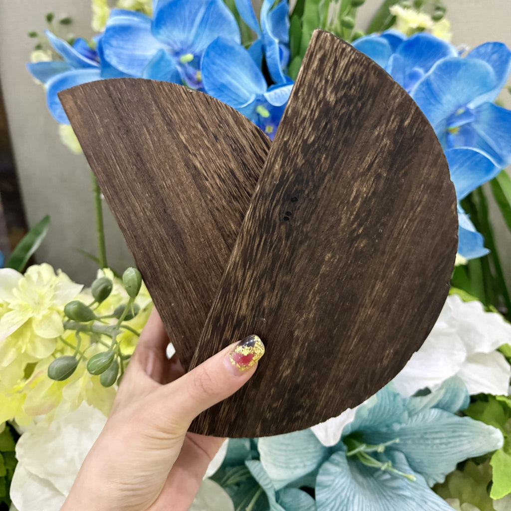 HalfMoon: Wooden Wall Shelves – Set of 2, Semi-Round & Floating for Plants & Decor in the Living Room