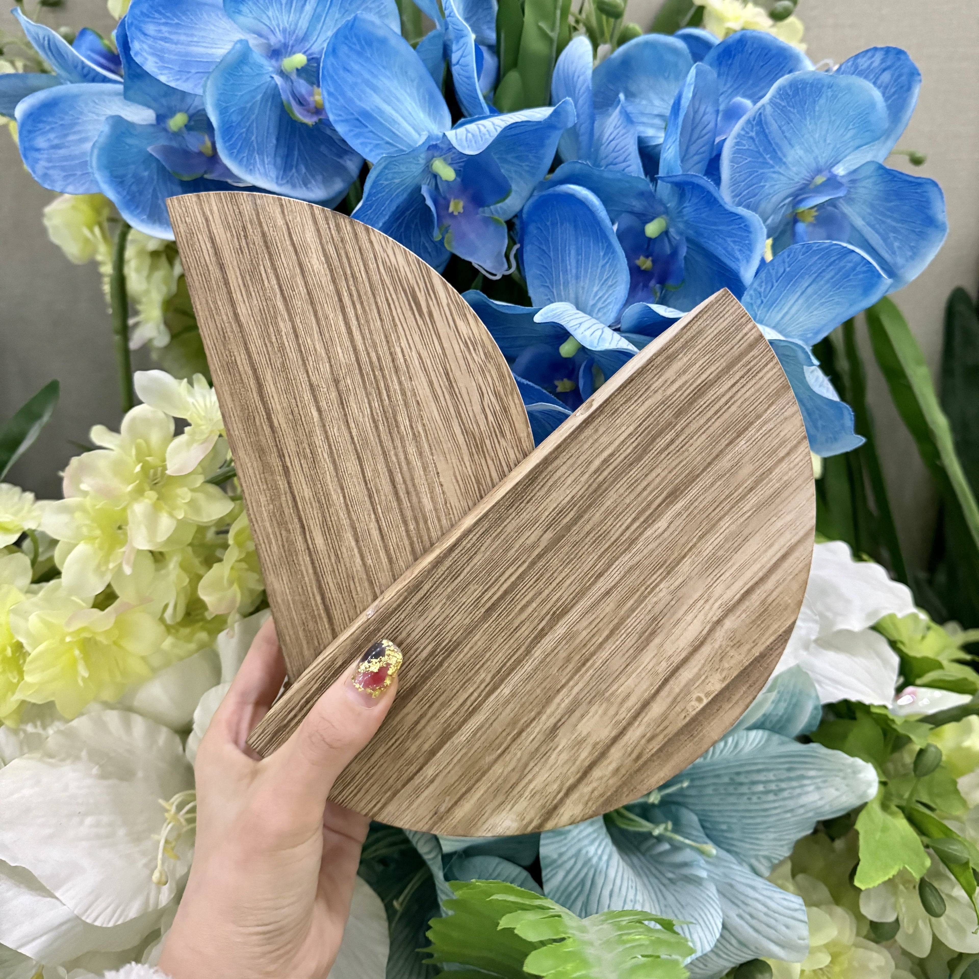 HalfMoon: Wooden Wall Shelves – Set of 2, Semi-Round & Floating for Plants & Decor in the Living Room