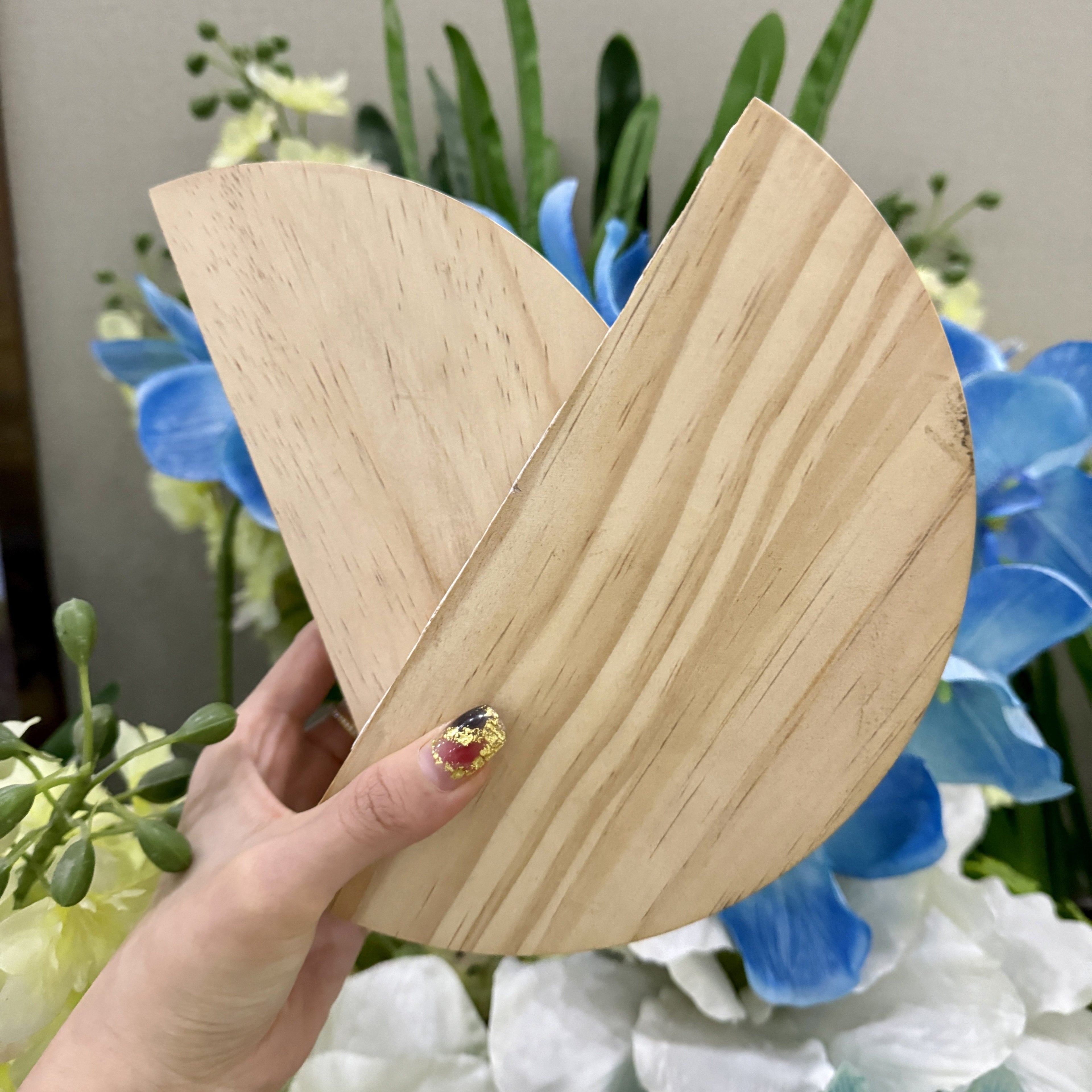 HalfMoon: Wooden Wall Shelves – Set of 2, Semi-Round & Floating for Plants & Decor in the Living Room