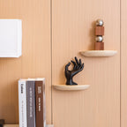 HalfMoon: Wooden Wall Shelves – Set of 2, Semi-Round & Floating for Plants & Decor in the Living Room