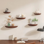 Floating Shelf Half Round Wood Wall Mount Decorative Storage Display Shelf