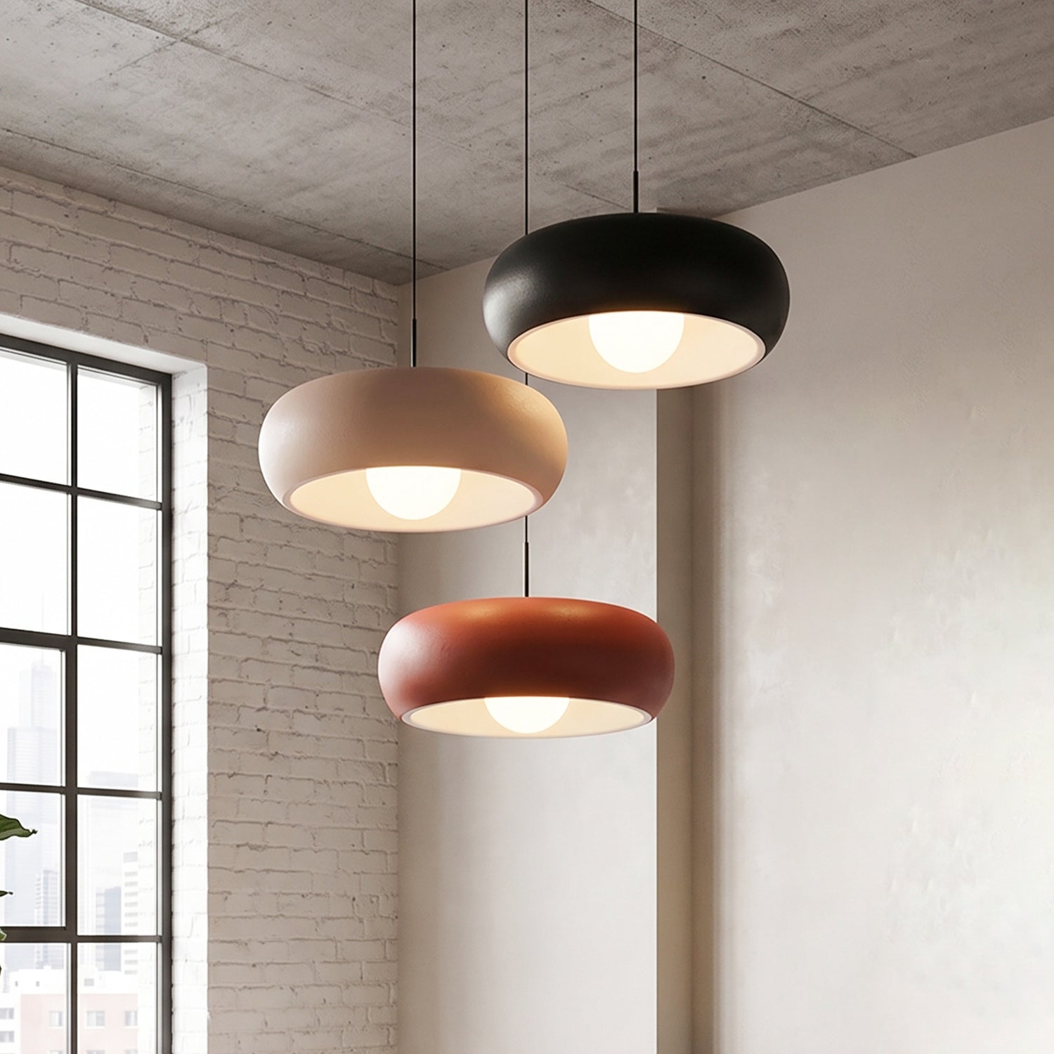 Halo Donut Opal Glass Pendant Lamp