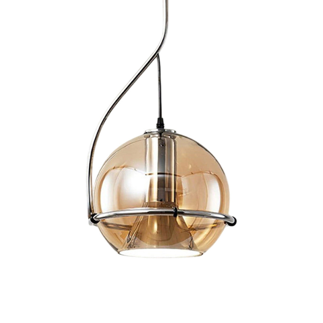 Halo Industrial Amber Glass Pendant Lamp