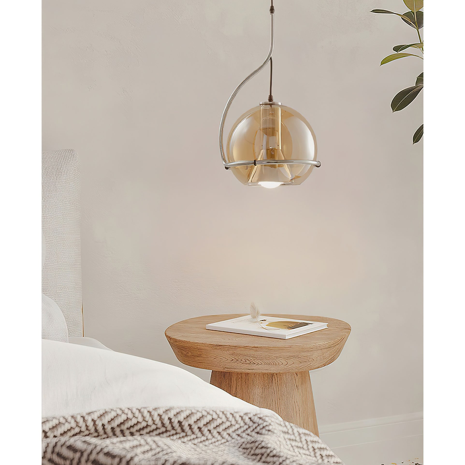 Halo Industrial Amber Glass Pendant Lamp