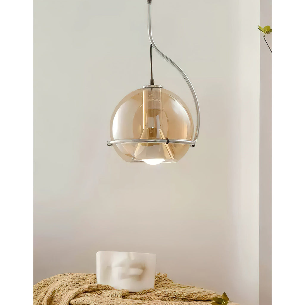 Halo Industrial Amber Glass Pendant Lamp