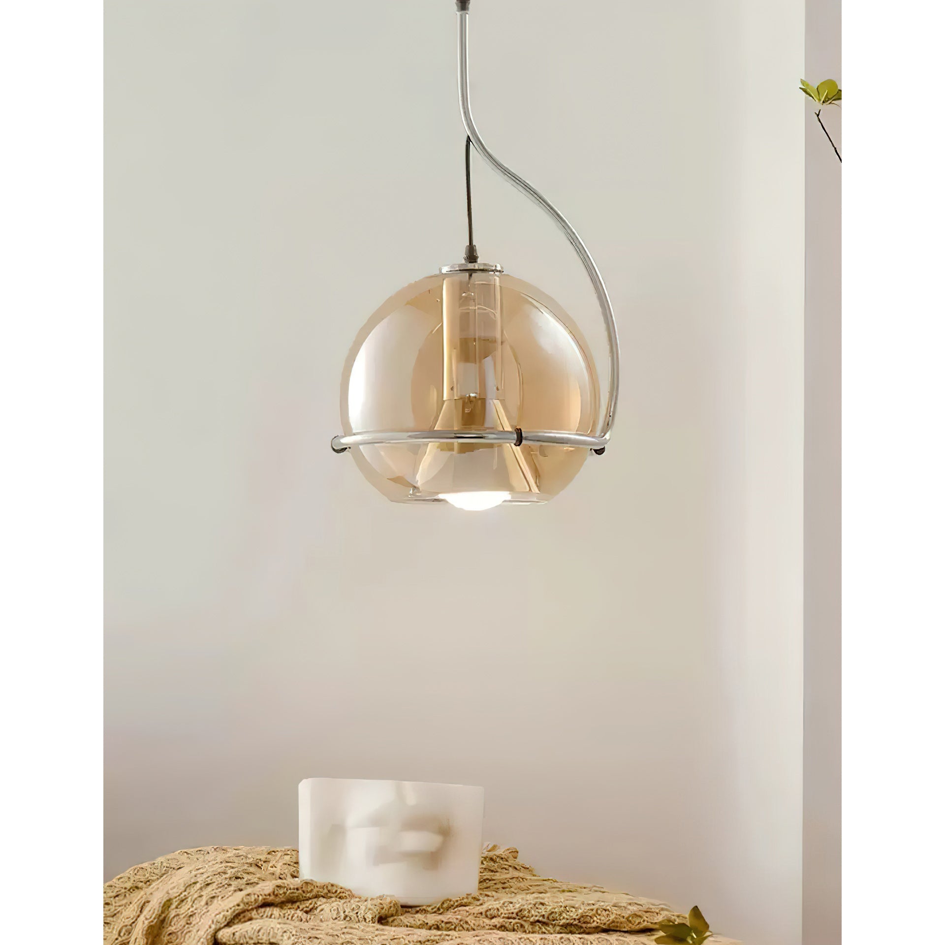 Halo Industrial Amber Glass Pendant Lamp