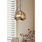 Halo Industrial Amber Glass Pendant Lamp