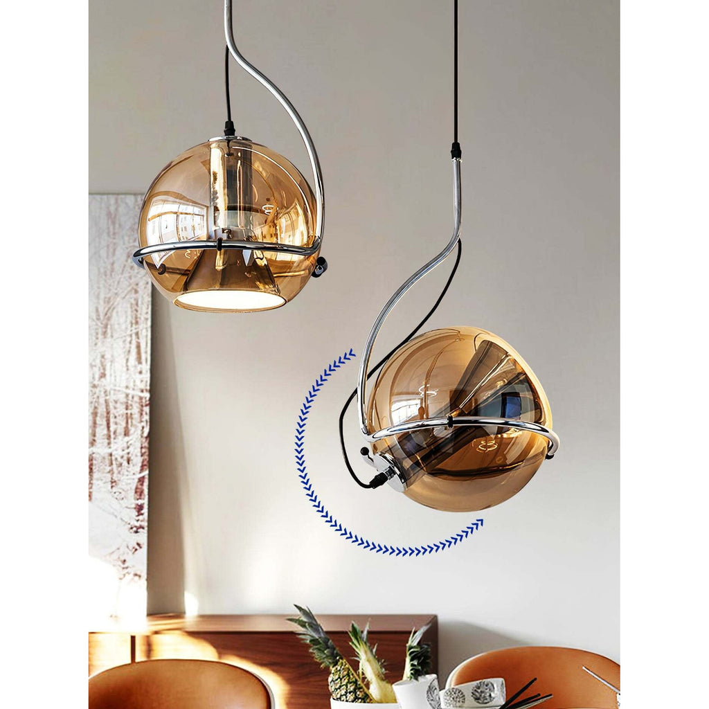 Halo Industrial Amber Glass Pendant Lamp
