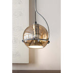 Halo Industrial Amber Glass Pendant Lamp
