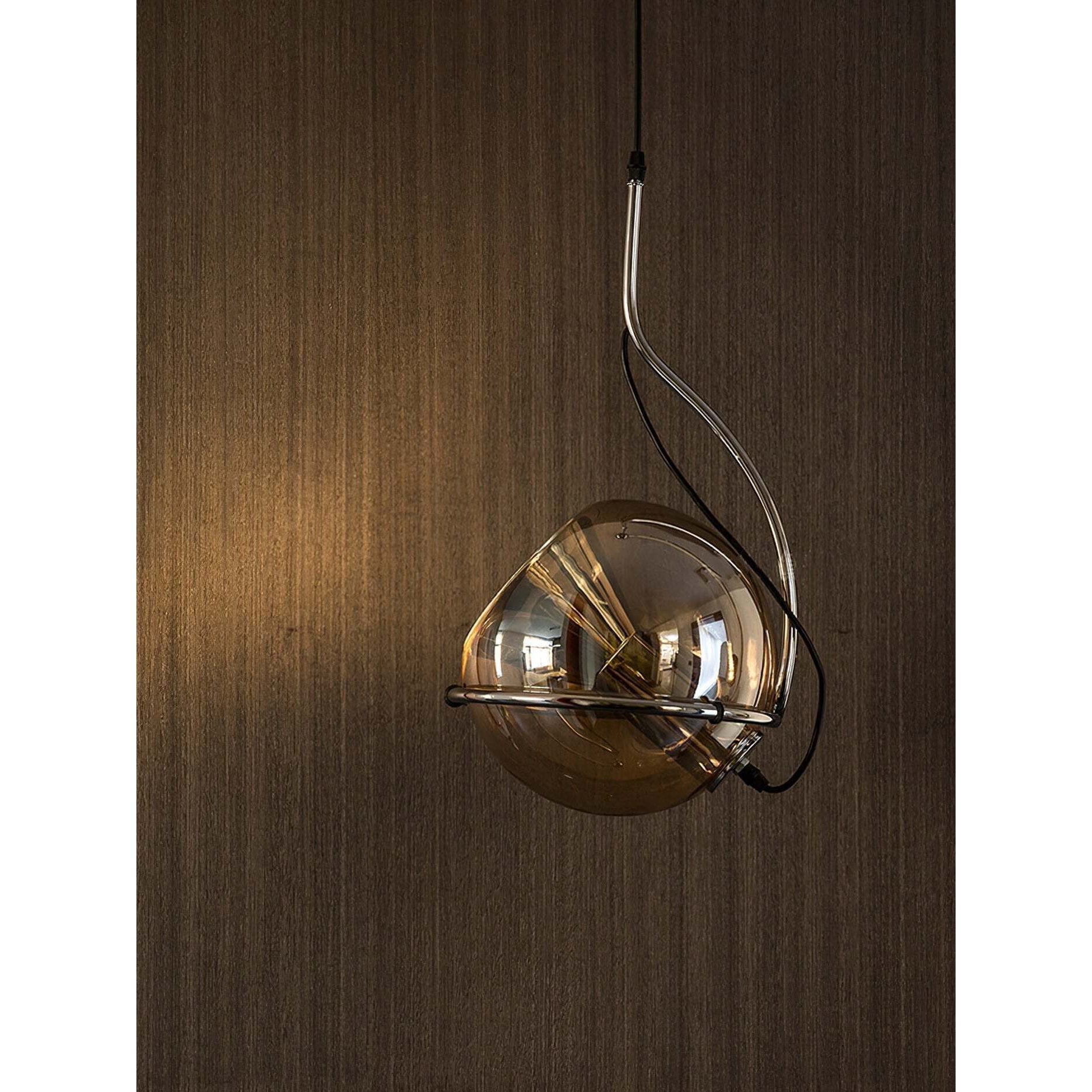 Halo Industrial Amber Glass Pendant Lamp