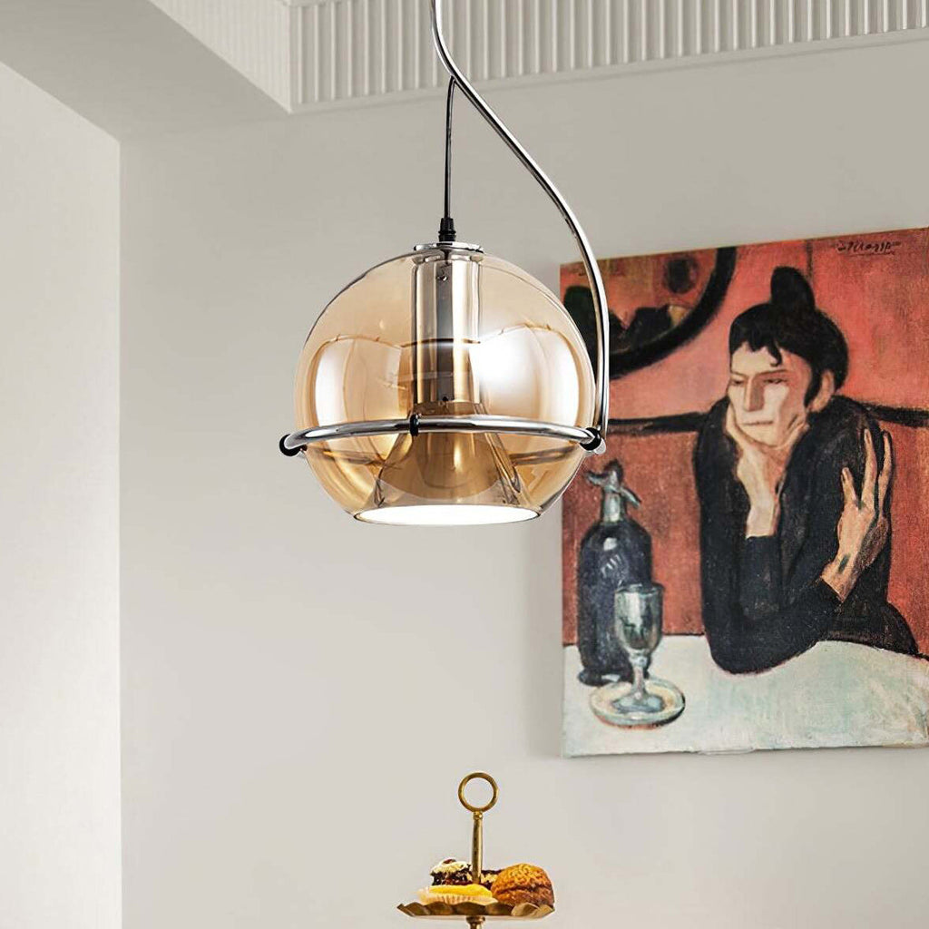 Halo Industrial Amber Glass Pendant Lamp