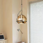 Halo Industrial Amber Glass Pendant Lamp