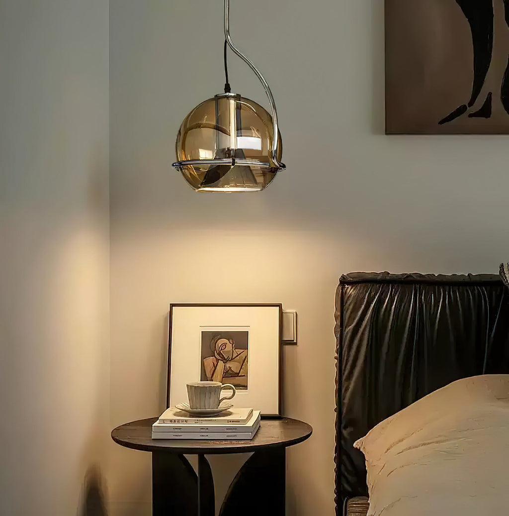 Halo Industrial Amber Glass Pendant Lamp