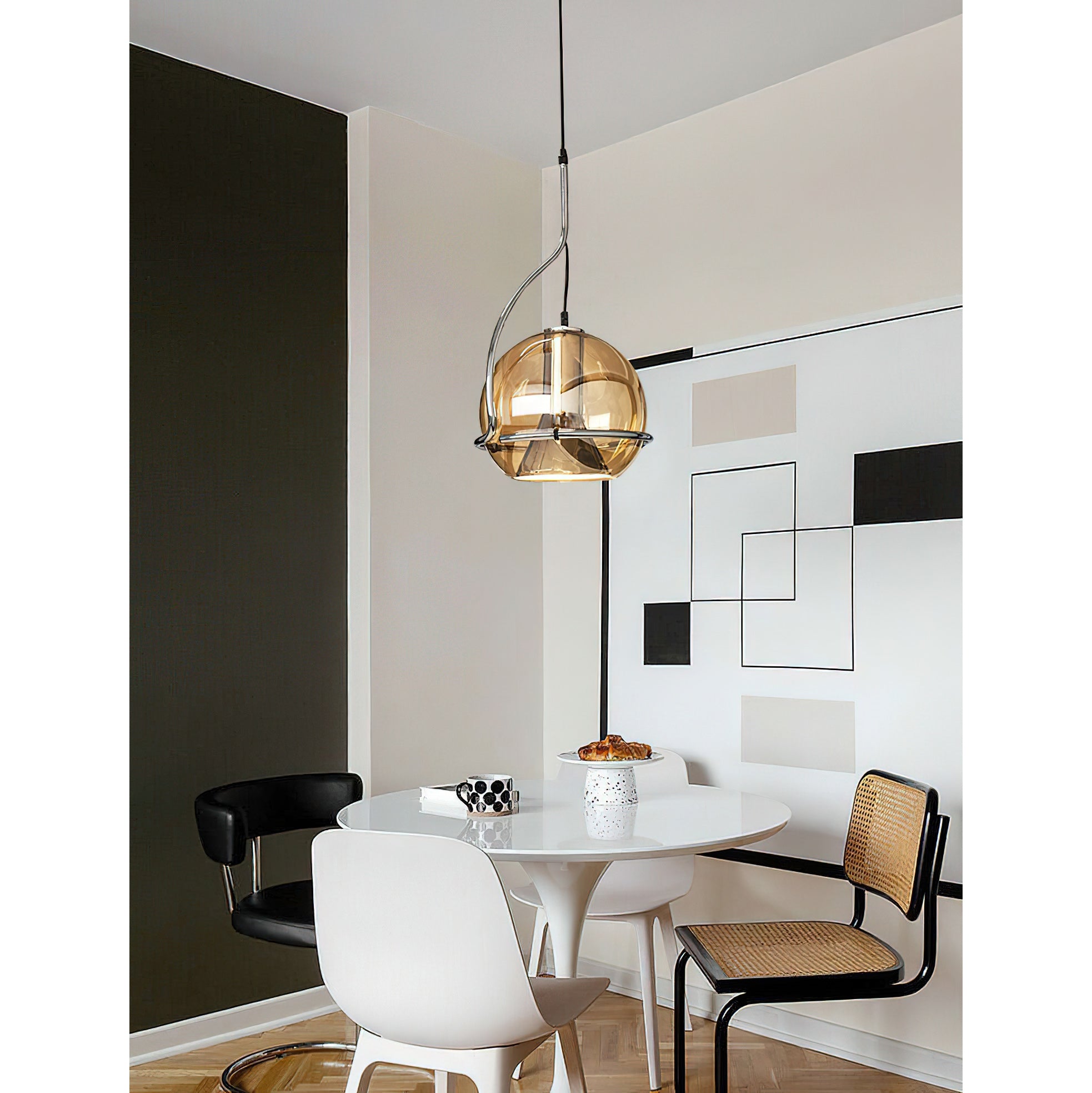 Halo Industrial Amber Glass Pendant Lamp