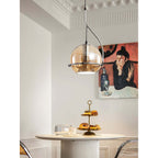 Halo Industrial Amber Glass Pendant Lamp