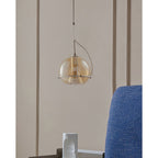 Halo Industrial Amber Glass Pendant Lamp
